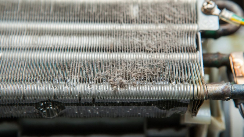 A close up of the air conditioner 's filter